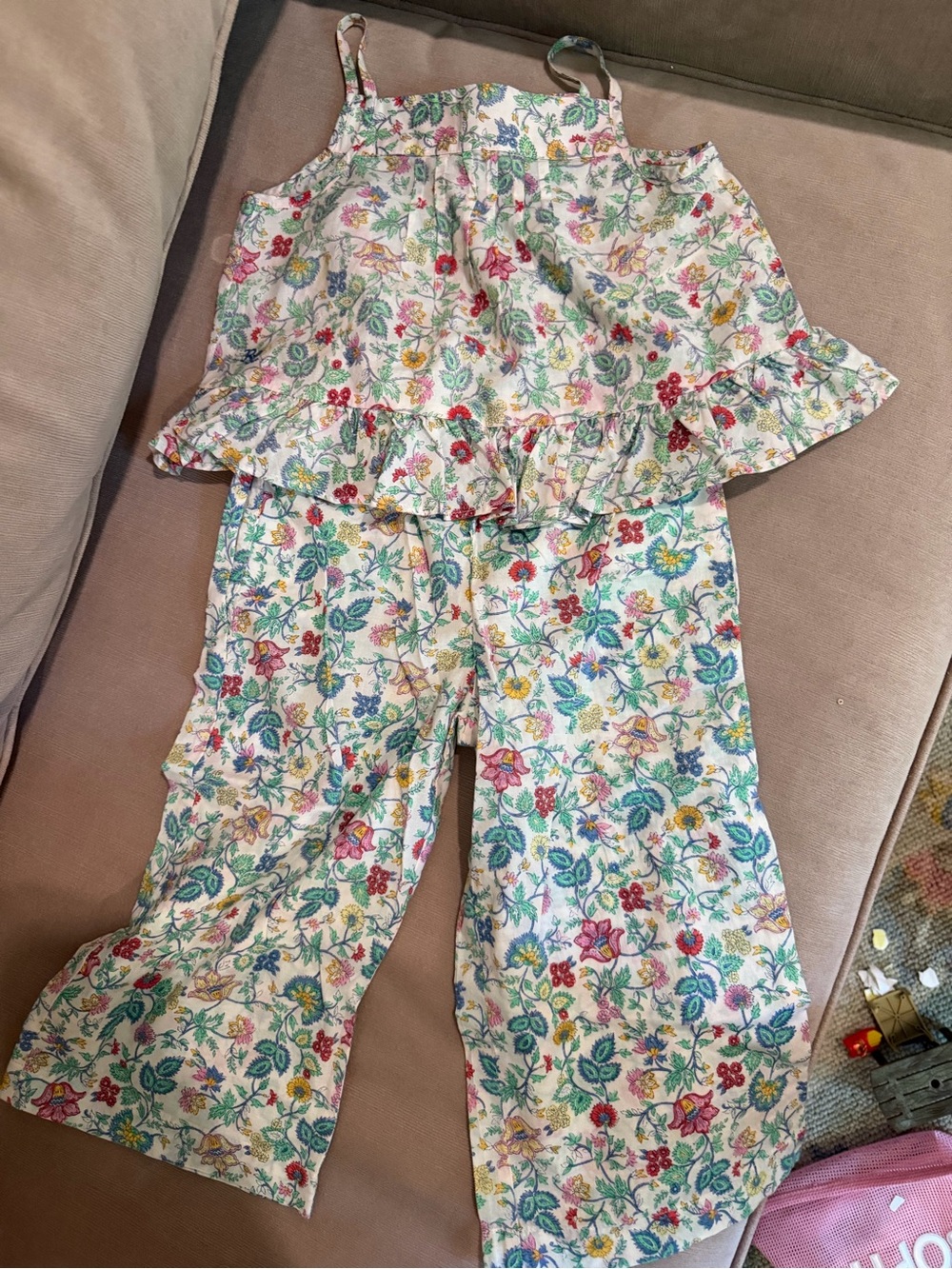 Ralph Lauren Girls Floral Ruffle Two-Piece Set
